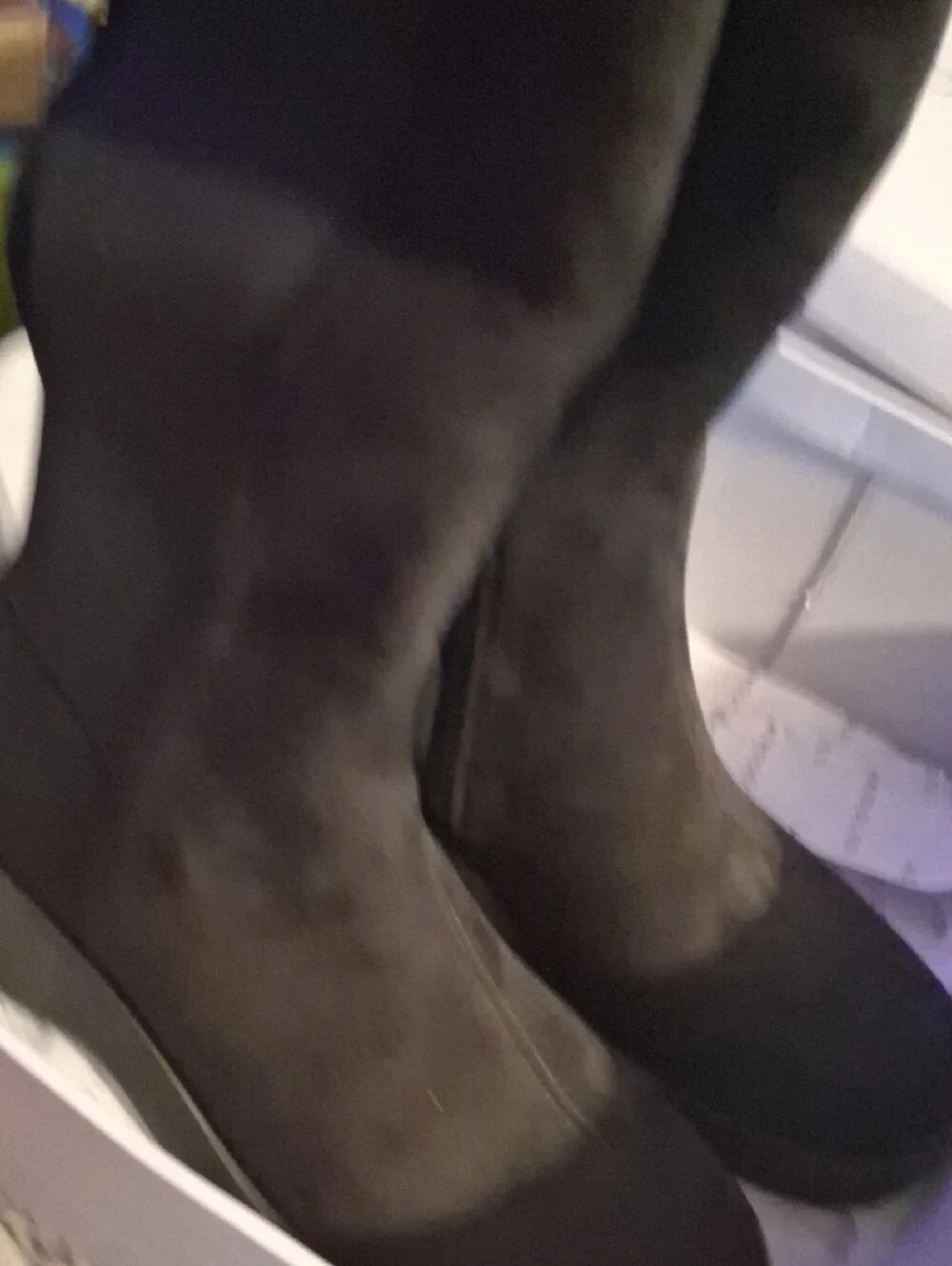 AEROSOLES Black Suede Wedge Ankle Boots with Side Zip